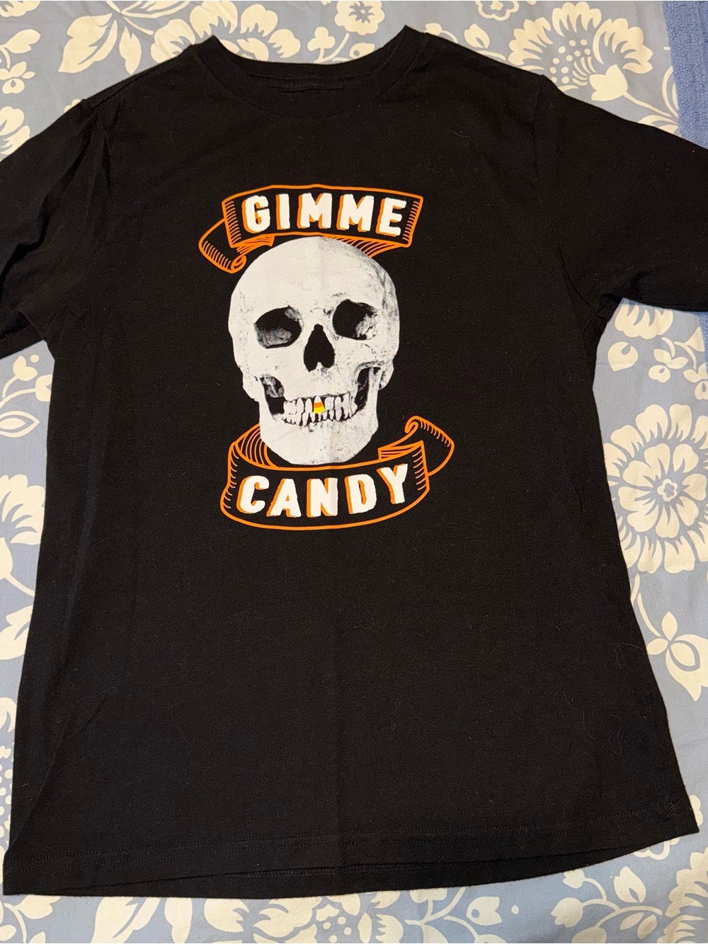 Kids Black 'Gimme Candy' Skull Graphic Tee